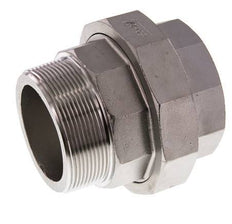 Rp 2 1/2'' x R 2 1/2'' F/M Stainless steel Double Nipple 3-pieces with Flat sealing 16 Bar