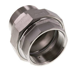 Rp 2 1/2'' x R 2 1/2'' F/M Stainless steel Double Nipple 3-pieces with Flat sealing 16 Bar