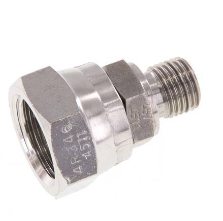 G 1/2'' x G 1/4'' F/M Stainless steel Reducing Adapter 300 Bar - Hydraulic