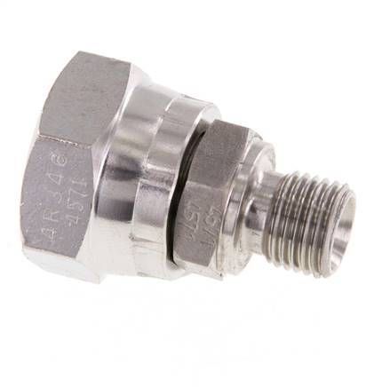 G 1/2'' x G 1/4'' F/M Stainless steel Reducing Adapter 300 Bar - Hydraulic