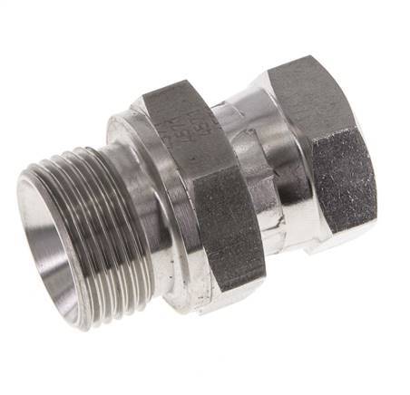 G 1/2'' x G 3/4'' F/M Stainless steel Reducing Adapter 300 Bar - Hydraulic