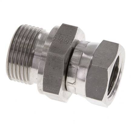 G 1/2'' x G 3/4'' F/M Stainless steel Reducing Adapter 300 Bar - Hydraulic