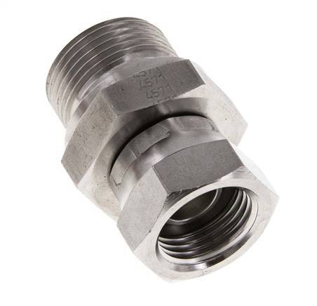 G 1/2'' x G 3/4'' F/M Stainless steel Reducing Adapter 300 Bar - Hydraulic