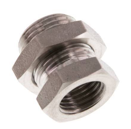 G 1/4'' x G 3/8'' F/M Stainless steel Bulkhead Fitting 40 Bar