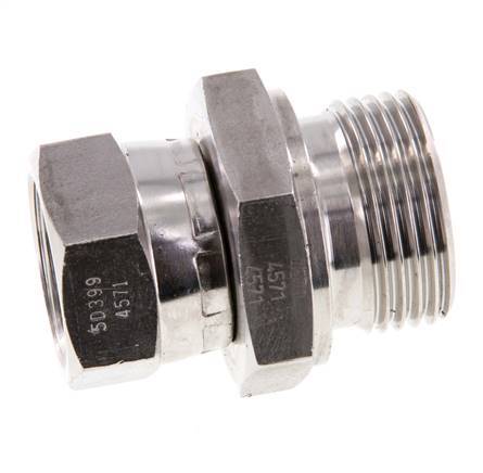 G 3/4'' x G 1'' F/M Stainless steel Reducing Adapter 175 Bar - Hydraulic