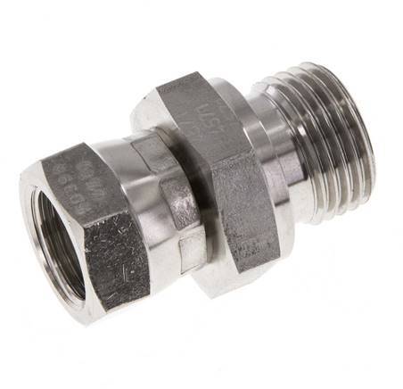 G 3/8'' x G 1/2'' F/M Stainless steel Reducing Adapter 350 Bar - Hydraulic
