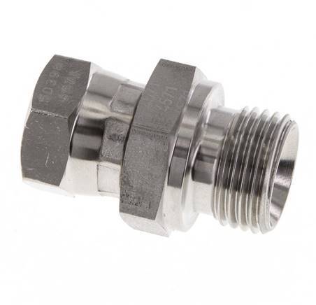 G 3/8'' x G 1/2'' F/M Stainless steel Reducing Adapter 350 Bar - Hydraulic