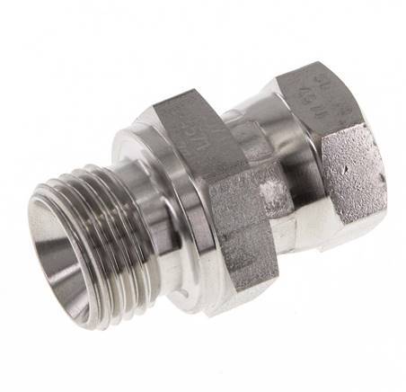 G 3/8'' x G 1/2'' F/M Stainless steel Reducing Adapter 350 Bar - Hydraulic