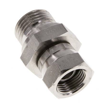 G 3/8'' x G 1/2'' F/M Stainless steel Reducing Adapter 350 Bar - Hydraulic