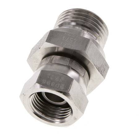 G 3/8'' x G 1/2'' F/M Stainless steel Reducing Adapter 350 Bar - Hydraulic