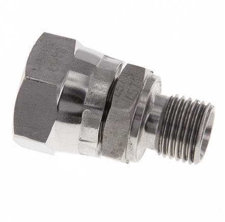 G 3/8'' x G 1/4'' F/M Stainless steel Reducing Adapter 350 Bar - Hydraulic