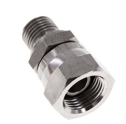 G 3/8'' x G 1/4'' F/M Stainless steel Reducing Adapter 350 Bar - Hydraulic