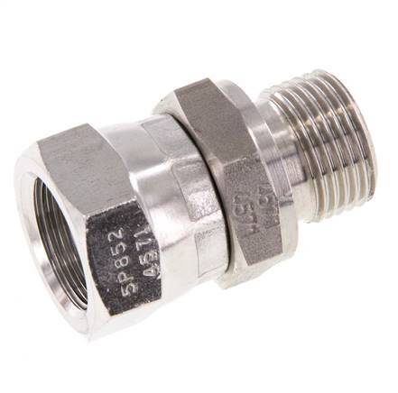 G 3/8'' F/M Stainless steel Reducing Adapter 325 Bar - Hydraulic