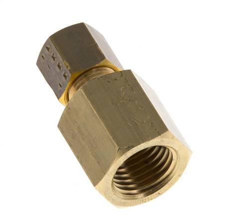 G 1/4'' x 5mm Brass Straight Compression Fitting 150 Bar DIN EN 1254-2