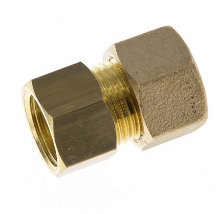 G 3/8'' x 12mm Brass Straight Compression Fitting 75 Bar DIN EN 1254-2