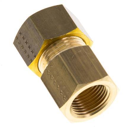 G 3/8'' x 15mm Brass Straight Compression Fitting 82 Bar DIN EN 1254-2