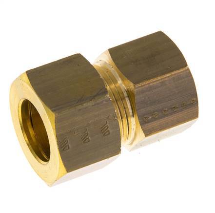 G 3/8'' x 16mm Brass Straight Compression Fitting 76 Bar DIN EN 1254-2