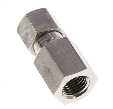 G 1/4'' x 8L Stainless steel Straight Compression Fitting 315 Bar DIN 2353
