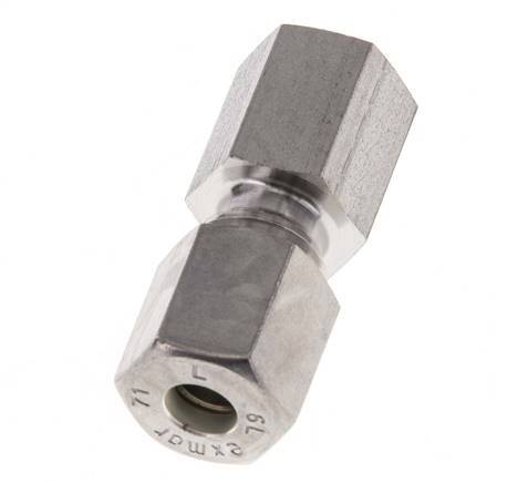 G 1/8'' x 6L Stainless steel Straight Compression Fitting 315 Bar DIN 2353