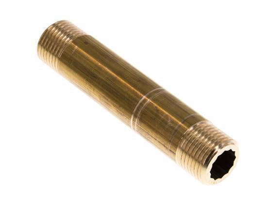 G 1/2'' Brass Double Pipe Nipple 16 Bar DIN 2982 - 100mm