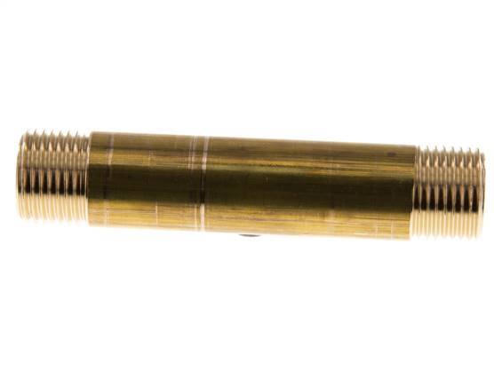 G 1/2'' Brass Double Pipe Nipple 16 Bar DIN 2982 - 100mm
