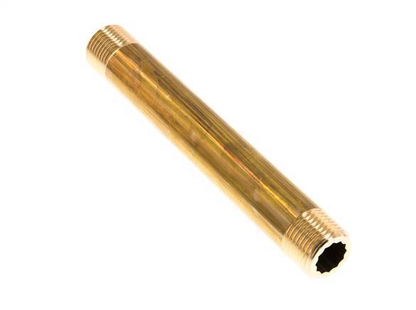 G 1/2'' Brass Double Pipe Nipple 16 Bar DIN 2982 - 150mm