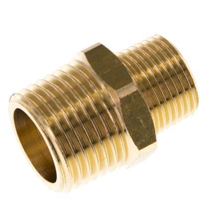 R 1/2'' x R 3/8'' Brass Double Nipple 16 Bar [2 Pieces]