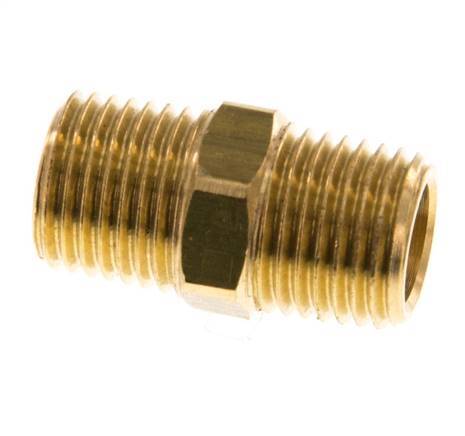 R 1/4'' Brass Double Nipple 16 Bar [5 Pieces]