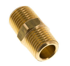 R 1/4'' Brass Double Nipple 16 Bar [5 Pieces]