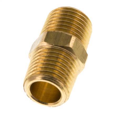 R 1/4'' Brass Double Nipple 16 Bar [5 Pieces]