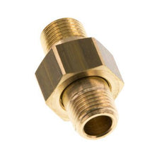 R 1/8'' Brass Double Nipple 3-pieces with Conically sealing 16 Bar [2 Pieces]