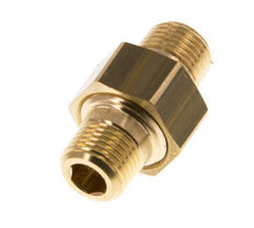 R 1/8'' Brass Double Nipple 3-pieces with Conically sealing 16 Bar [2 Pieces]