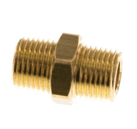 R 1/8'' Brass Double Nipple 16 Bar [5 Pieces]