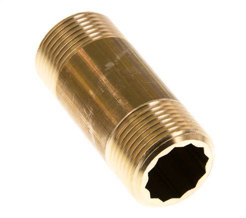 G 3/4'' Brass Double Pipe Nipple 16 Bar DIN 2982 - 60mm
