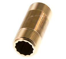 G 3/4'' Brass Double Pipe Nipple 16 Bar DIN 2982 - 60mm