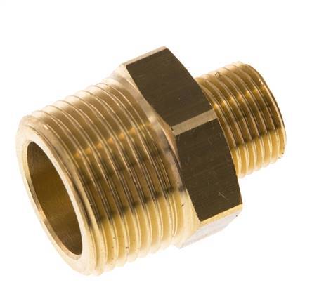 R 3/4'' x R 3/8'' Brass Double Nipple 16 Bar