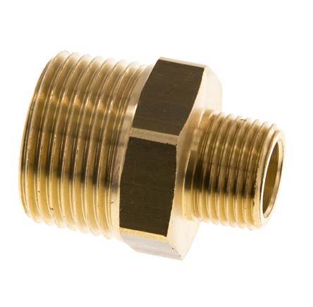 R 3/4'' x R 3/8'' Brass Double Nipple 16 Bar