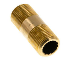 G 3/8'' Brass Double Pipe Nipple 16 Bar DIN 2982 - 40mm