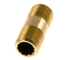 G 3/8'' Brass Double Pipe Nipple 16 Bar DIN 2982 - 40mm