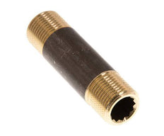 G 3/8'' Brass Double Pipe Nipple 16 Bar DIN 2982 - 60mm