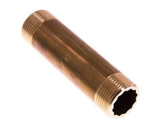 G 1'' Brass Double Pipe Nipple 16 Bar DIN 2982 - 120mm