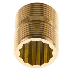 G 1'' Brass Double Pipe Nipple 16 Bar DIN 2982 - 40mm