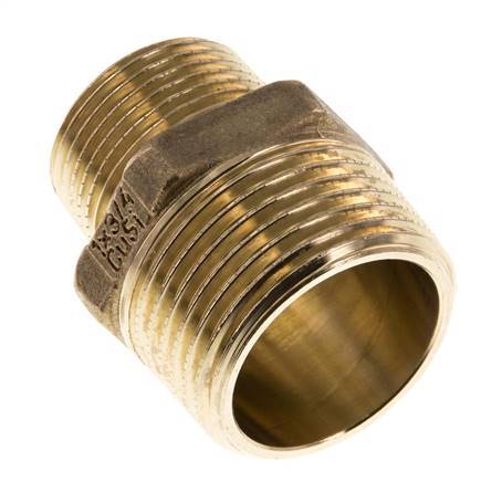 R 1'' x R 3/4'' Brass Double Nipple 16 Bar