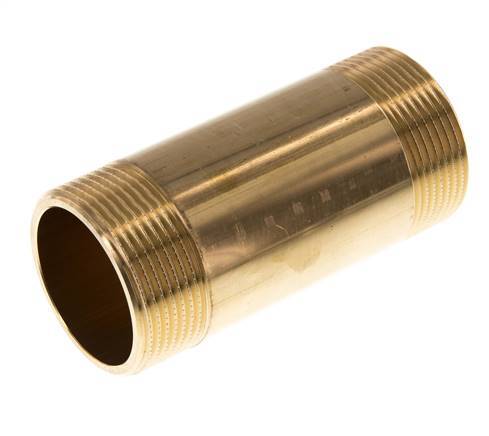 G 1 1/2'' Brass Double Pipe Nipple 16 Bar DIN 2982 - 100mm