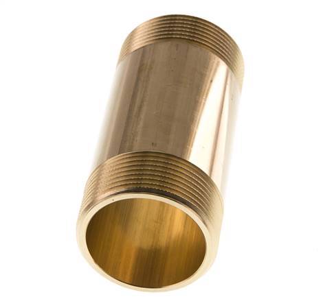 G 1 1/2'' Brass Double Pipe Nipple 16 Bar DIN 2982 - 100mm