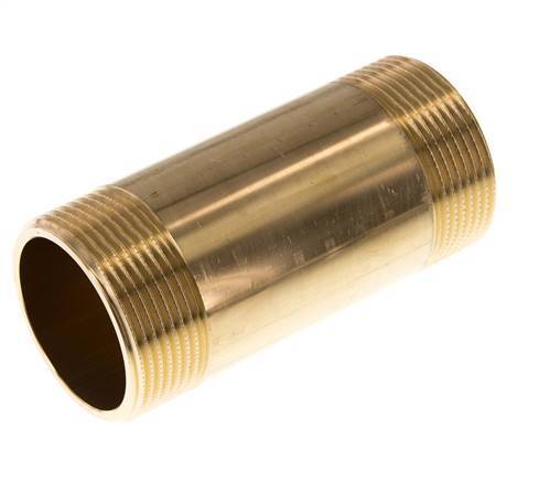 G 1 1/2'' Brass Double Pipe Nipple 16 Bar DIN 2982 - 100mm