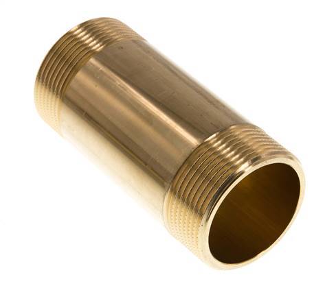 G 1 1/2'' Brass Double Pipe Nipple 16 Bar DIN 2982 - 100mm