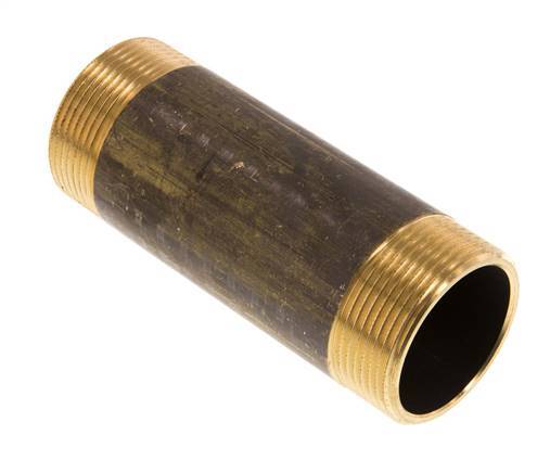 G 1 1/2'' Brass Double Pipe Nipple 16 Bar DIN 2982 - 120mm