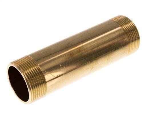 G 1 1/2'' Brass Double Pipe Nipple 16 Bar DIN 2982 - 150mm