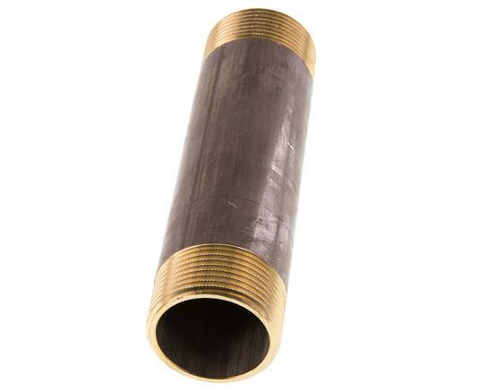 G 1 1/4'' Brass Double Pipe Nipple 16 Bar DIN 2982 - 150mm